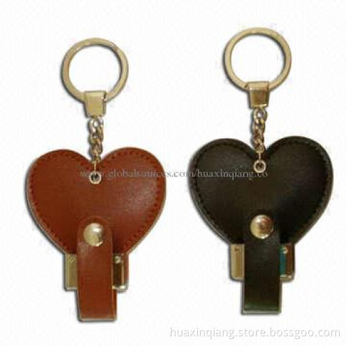 USB Memory Drive, Leather+Metal Material, 512MB-64GB Capacity, Logo Design, 5-year Warranty, USB 2.